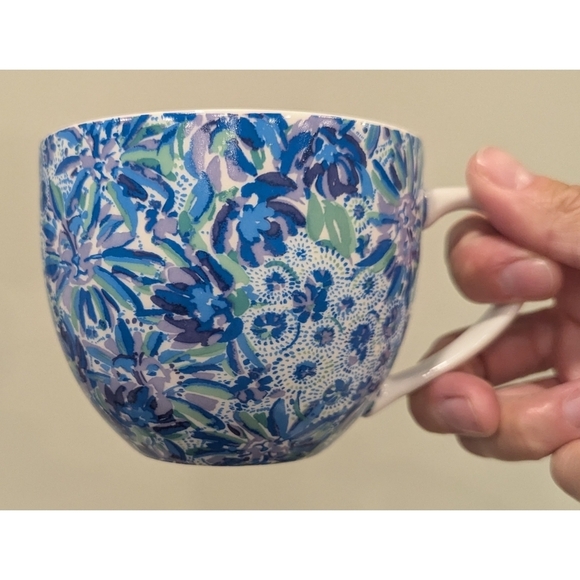 Lilly Pulitzer Blue Floral Ceramic Mug - Picture 1 of 8